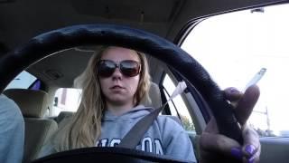 Ashley driving in the car