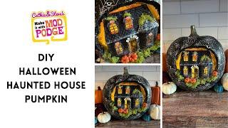 How to Make a Dollar Tree Halloween Haunted House Pumpkin