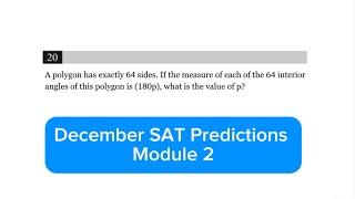 December SAT Predictions Module 2 Math