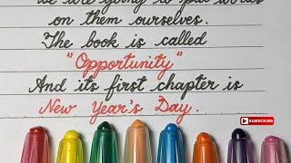 Cursive Writing Practice | Neat Cursive Handwriting | New year Quote