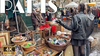 [Paris France] Paris Jussieu Flea Market Walk (4K 60F)  15/January/2025