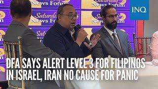 DFA says Alert Level 3 for Filipinos in Israel, Iran no cause for panic