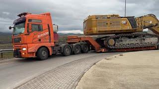 Loading & Transporting The Caterpillar 395 Excavator & Atlas Copco L6 - Sotiriadis- Labrianidis - 4k