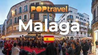 Walking in MALAGA / Spain - Carnival Evening - 4K 60fps (UHD)