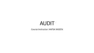 Audit (Hafsa Yaseen)