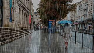 Walking in the Refreshing Morning Rain Walk Bordeaux 4k | SEP 2024 | ASMR Rain sounds for sleeping