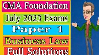 CMA Foundation Business Law solutions July 2023 | ICMAI Foundation PAPER 1 solutions | Communication