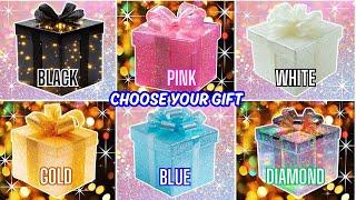 Choose YOUR Gift 6 Gift Box Challenge Black, Pink, White, Gold, Blue, Diamond  #choose #quiz