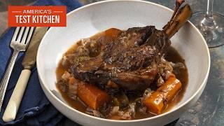 Braised Red-Wine Lamb Shanks Are a Dinner Host's Dream | America's Test Kitchen (S24 E1)