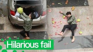 Man Drops Watermelon in Spectacular Manner | Try Not to Laugh 