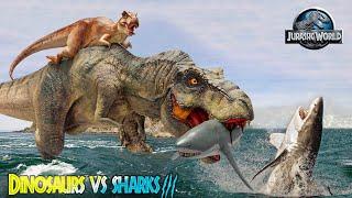 Last Blockbuster Dinosaur  Attack (2023) | T-rex VS Shark | Jurassic World 4 | Dinosaur | Ms.Sandy