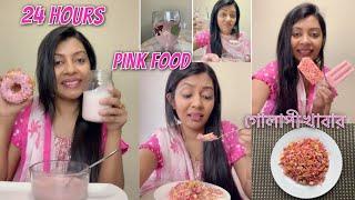 গোলাপী এখন আমেরিকায়| I only Ate PINK FOOD FOR 24HOURS | Pink Food Challenge | Umme’s Vlog