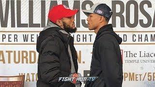 JULIAN WILLIAMS GIVES JEISON ROSARIO STONE COLD STARE DURING FACE OFF AT FINAL PRESS CONFERENCE