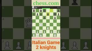 Aggressive Italian Game with two knights  #chess #chessopeningtrap #chessgame