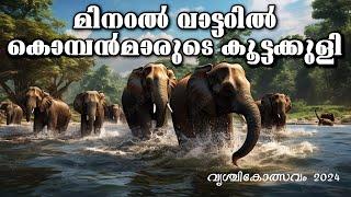 ELEPHANT BATH | POORNATHRAYEESA TEMPLE TRIPUNITHURA | KODIYETTAM | FIRST DAY | ULSAVAM KERALA