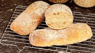 Delicious Ciabatta Bread With Wholewheat Flour, No oil.نان چاباتا با آرد کامل بدون روغن