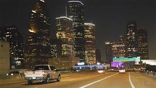 Houston Night Drive | Drive ASMR | Houston City Drive | Downtown Houston, Texas | 4K 60P HDR