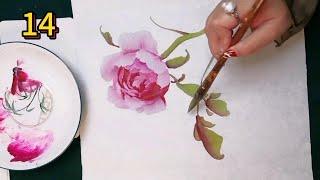 Lesson 14_Learning to Paint Peonies (With subtitles)