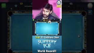 3rd Time World Record  25 CUSHIONS SHOT - Slippery Ice 8 Ball Pool GamingWithK #Shorts #GamingWithK