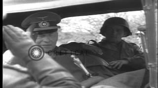 Captured German Field Marshal von Kleist is driven away in a US military truck wi...HD Stock Footage