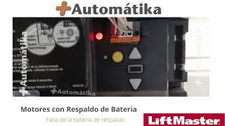 Como identificar fallo batería de respaldo en motor Liftmaster