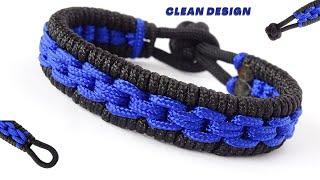 How to Make a Chain Links Paracord Survival Bracelet with Knot and Loop Closure #paracordbracelet