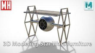 Maya 2019 tutorial : Modeling a Star Wars furniture piece ( Part 2/2 )