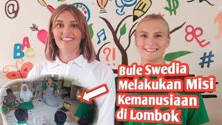 MISI KEMANUSIAAN BULE SWEDIA MENGAJAR BHS INGGRIS UNTUK  ANAK2 TERLANTAR DI DESA