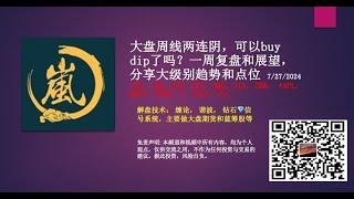 大盘周线两连阴，可以buy dip了吗？一周复盘和展望，分享大级别趋势和点位 /ES，/NQ，SPX，SPY，QQQ，DIA，IWM， AAPL，NVDA,  U, TSLA, S etc.