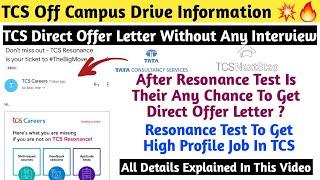 TCS Resonance Test | Direct Offer Letter Without Interview | 2019-2022 Batches Are Eligible #Tcs