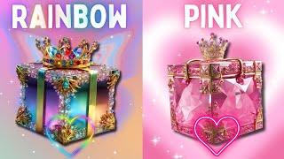 Choose Your Gift  2 gift box challenge || Rainbow vs pink #giftboxchallenge