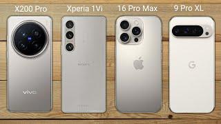 VIVO X200 Pro vs Sony Xperia 1Vi vs iPhone 16 Pro Max vs Google Pixel 9 Pro || Comparison