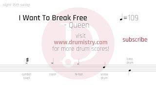 Queen - I Want To Break Free Drum Score