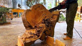 Carpenter Transforms Discarded Tree Stumps Into Beautiful Garden Furniture