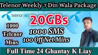 Telenor Weekly Call Package All In One Zabardast Offer 20gb Internet Srif Rs100 K Load M