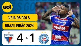 FORTALEZA 4 X 1 BAHIA - BRASILEIRÃO 2024; VEJA OS GOLS DE MARINHO, EVERALDO, POCHETTINO E KAYZER