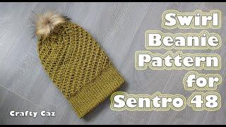 Swirl Pattern Beanie for the Sentro 48 circular knitting machine #knitting #beanie #hat