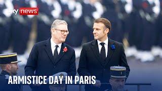 Sir Keir Starmer and Emmanuel Macron mark Armistice Day in Paris