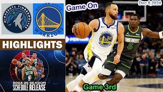 Golden State Warriors vs Minnesota Timberwolves 3rd QTR Game Highlights | NBA Season Dec 8, 2024