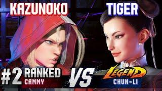 SF6 ▰ KAZUNOKO (#2 Ranked Cammy) vs TIGER (Chun-Li) ▰ High Level Gameplay