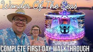 Wonder of the Seas Boarding Day / Complete First Day Walkthrough / Royal Caribbean Amazing 2024