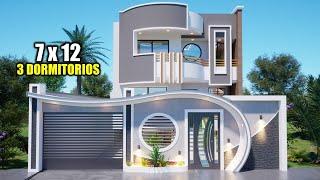 CASA MODERNA CON SOTANO 7X12 - TRES DORMITORIOS ( RVL CASAS 2024)