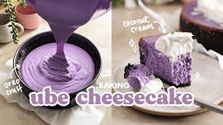 Ube Cheesecake  oreo cookie crust, coconut whipped cream