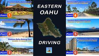 OAHU ISLAND DRIVING TOUR  Combined Pt 1 to Pt 6  Hawaii 4K Driving