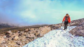 Hiking Twin Sisters Peaks near Estes Park, Colorado.