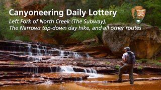 Zion National Park Canyoneering Daily Lottery on Recreation.gov