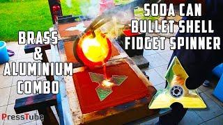 Casting 3 layer Fidget Spinner from Soda Cans and Bullet Shells | Brass & Aluminium | PressTube