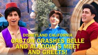 Gaston Crashes Belle and Aladdin’s Epic Meet and Greets! How Did They React? Disneyland 2024 #disney