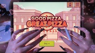 ASMR Let’s Play Pizza Maker!  Close Up Whispers and Mouth Sounds, Long Nail Tapping on iPad