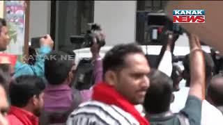 SP Chief Akhilesh Yadav Arrives At The Party Office In Lucknow